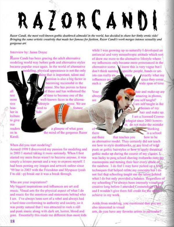 subkulture magazine razor candi interview