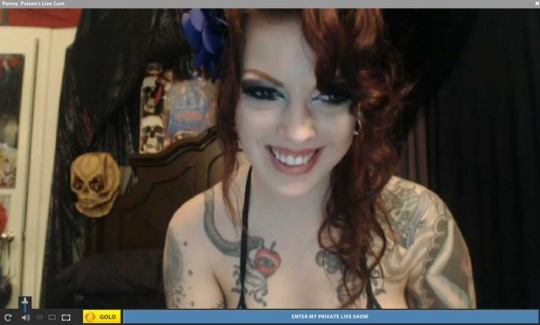 penny poison tattoo redhead cam girl