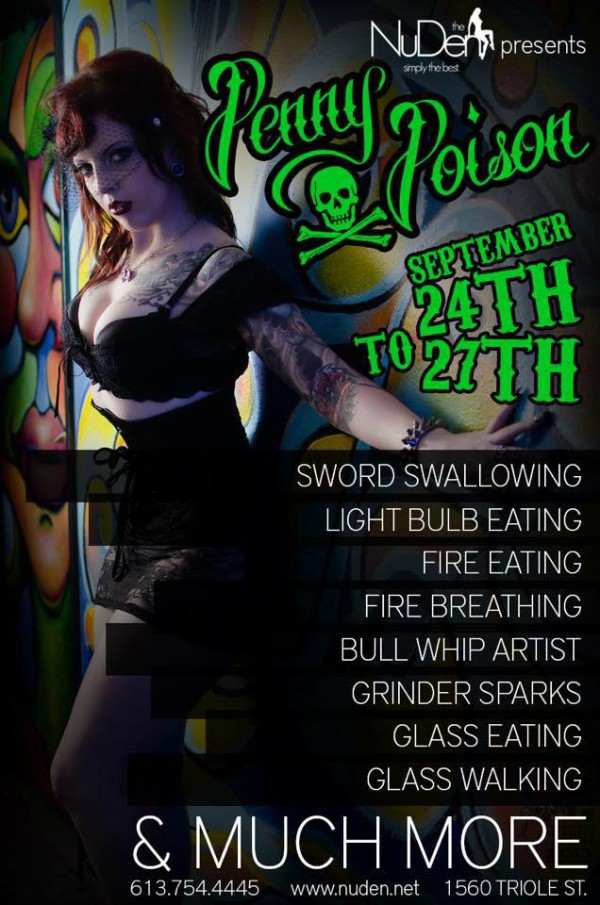 penny poison sword swallowing lightbulb eating glass fire performance