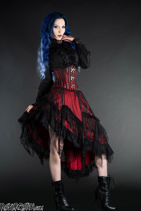 red black goth clothing