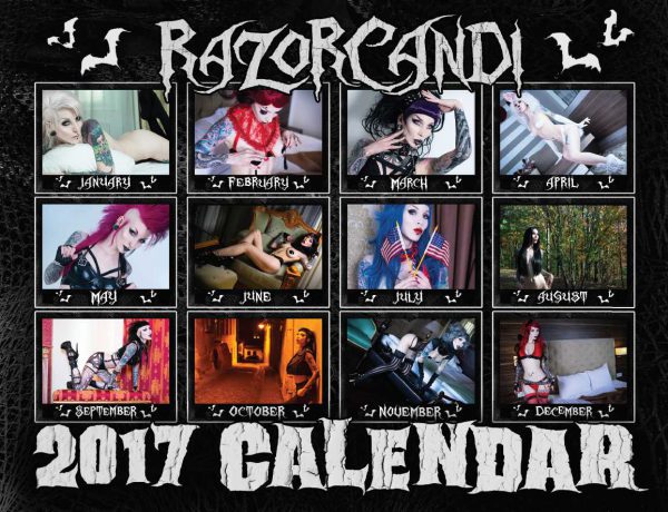 razorcandi 2017 calendar back cover