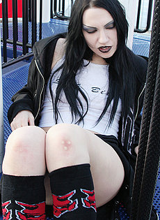 BlueBloods GothicSluts Goth girl gets off on the playground